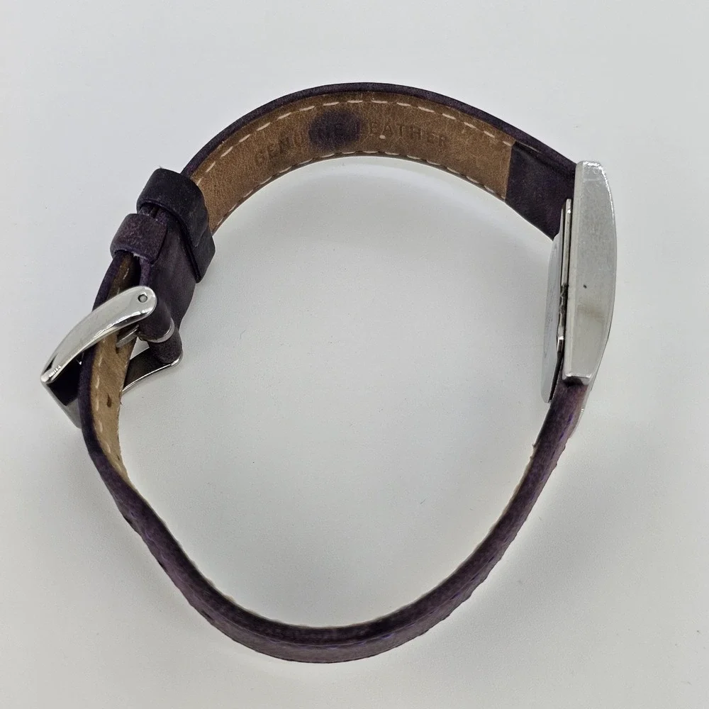 Skagen Women's Watch 20MM MOP Gray Dial Light Purple‎ Leather Bands New Battery